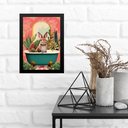 Ver imagem 1 de Quadro para Banheiro Coelho com Plantas 33x24cm:moldura Preta
