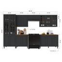 Ver imagem 4 de Armário de Cozinha Modulada Completa Fidelitá Nara 100% MDF 6 Peças 360cm 16 Portas 2 Gavetas com