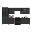 Ver imagem 2 de Armário de Cozinha Modulada Completa Fidelitá Nara 100% MDF 6 Peças 360cm 16 Portas 2 Gavetas com