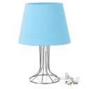 Ver imagem 1 de Abajur Torre Dome Azul Bebe com Aramado Cromado