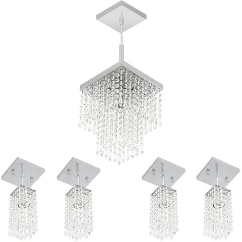 Pendente Cristal Acrilico Marrycrillic +4 Lustre Clearcrilic
