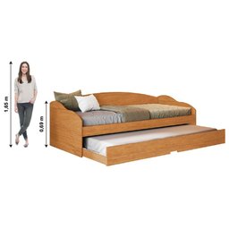 Sofá Cama com Auxiliar Solteiro Munique Conquista Móveis Cinamomo - 2