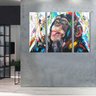 Kit 3 Quadros Decorativos Macaco Moderno Colorido - 3