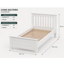 Ver imagem 3 de Cama de Solteiro de Madeira Maciça Ecoconfort Branco