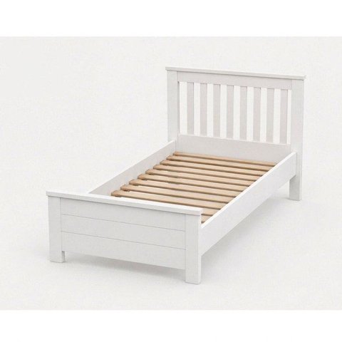 Cama de Solteiro de Madeira Maciça Ecoconfort Branco