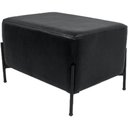 Ver imagem 1 de Puff Decorativo Status Base Preto Fosco Corano Rústico Preto - Nexta Casa