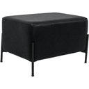 Ver imagem 2 de Puff Decorativo Status Base Preto Fosco Corano Rústico Preto - Nexta Casa