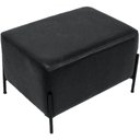 Ver imagem 3 de Puff Decorativo Status Base Preto Fosco Corano Rústico Preto - Nexta Casa