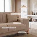 Ver imagem 5 de Sofá Milão 3 Lugares Fixo 209cm Bege Linho Modelo 201 Casa Imperial