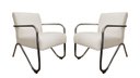 Ver imagem 1 de Kit 2 Poltronas Decorativa Bela Suede Bege Braço Cromado Mz Decor