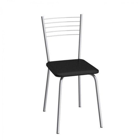 Cadeira de Aço Flex 82cm Preto/Cromado