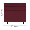 Ver imagem 3 de Cabeceira Estofada Argentina 195cm King Size para Cama Box Quarto Suede Bordô