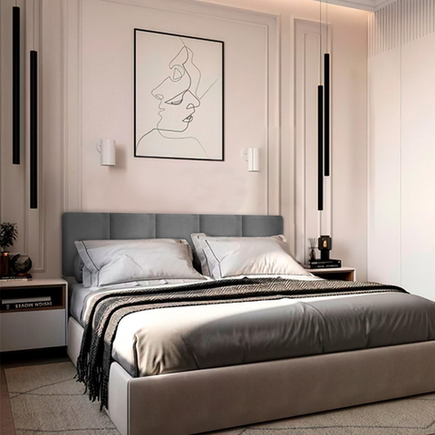 Kit 5 Módulos de Cabeceiras Cama Box Casal Estofada Modulada 1,50mx40cm