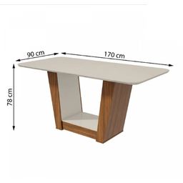 Mesa Apogeu Plus 170 Lopas Off White/rovere Naturale Lopas - 2
