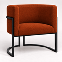 Ver mais imagens de Poltrona Decorativa Luna Bouclé Premium para Sala Escritório Recepção Base Circular em Ferro Madeira