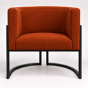 Ver imagem 7 de Poltrona Decorativa Luna Bouclé Premium para Sala Escritório Recepção Base Circular em Ferro Madeira