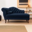 Ver imagem 1 de Recamier Divã Sofá 120cm Recepção Sala Larissa Suede:azul-marinho/liso