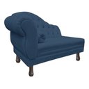 Ver imagem 3 de Recamier Divã Sofá 120cm Recepção Sala Larissa Suede:azul-marinho/liso
