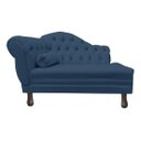 Ver imagem 2 de Recamier Divã Sofá 120cm Recepção Sala Larissa Suede:azul-marinho/liso