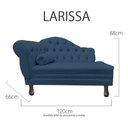 Ver imagem 4 de Recamier Divã Sofá 120cm Recepção Sala Larissa Suede:azul-marinho/liso