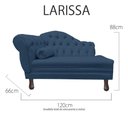 Ver imagem 4 de Recamier Divã Sofá 120cm Recepção Sala Larissa Suede:azul-marinho/liso