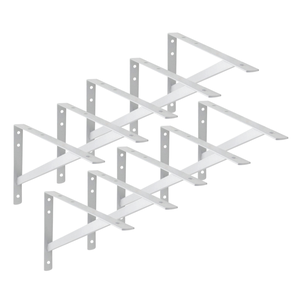 10x Suporte Mão Francesa Reforçada Branca 25cm