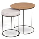 Ver imagem 1 de Mesa de Centro e Banquinho com Estrutura em Ferro