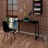 Mesa Escrivaninha Fit 120cm Preto e Cadeira Charles Preta - Mpozenato - 2