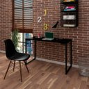 Ver imagem 2 de Mesa Escrivaninha Fit 120cm Preto e Cadeira Charles Preta - Mpozenato
