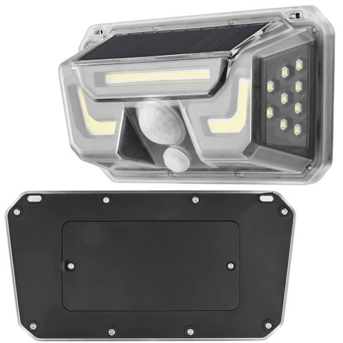 Luminaria Solar Sensor Proximidade Spot Led Branco Frio Iluminaçao Casa Parede Quintal Jardim Rua
