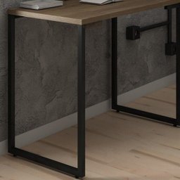 Mesa para Computador Escrivaninha 90cm Estilo Industrial New Port F02 Castanho - Mpozenato - 3