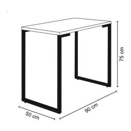 Mesa para Computador Escrivaninha 90cm Estilo Industrial New Port F02 Castanho - Mpozenato - 4
