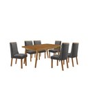 Ver imagem 1 de Mesa de Jantar Copper 180cm Tampo MDF Laminado Canto Copo com 6 Cadeiras Carolina