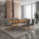 Ver imagem 4 de Mesa de Jantar Copper 180cm Tampo MDF Laminado Canto Copo com 6 Cadeiras Carolina