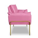 Ver imagem 2 de Namoradeira Luxo Recepção 12 Cores - Base Ferro Dourado - Rosa