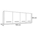 Ver imagem 4 de Kit 2 Armários Aéreos Panamá 4 Portas 160cm Branco/Preto - Lumil Móveis