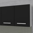 Ver imagem 5 de Kit 2 Armários Aéreos Panamá 4 Portas 160cm Branco/Preto - Lumil Móveis