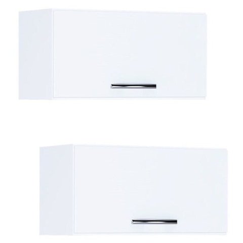 Kit 2 Armários Aéreos 60cm 1 Porta Branco - AJL Móveis