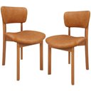 Ver imagem 1 de Kit 02 Cadeiras para Sala de Jantar Cozinha Living Estofada Dara L02 Couríssimo Canela - Lyam Decor