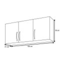 Ver imagem 4 de Kit 2 Armários Aéreos 120cm 3 Portas Branco - Ajl Móveis