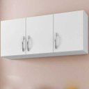 Ver imagem 2 de Kit 2 Armários Aéreos 120cm 3 Portas Branco - Ajl Móveis