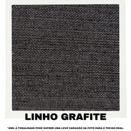 Sofá Beny 4 Lugares com Chaise Base Madeira Linho Grafite Lado Esquerdo Império Estofados - 7