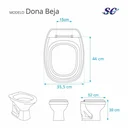 Ver imagem 4 de Assento Sanitário Poliéster Dona Beja Branco para vaso Santa Clara 6lpf
