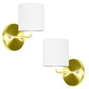 Ver imagem 1 de Kit 2 Arandela Dourado De Cupula Cilíndrica Branco