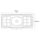 Ver mais imagens de Armário Aéreo Honduras e Balcão Gabinete Suécia com Pia Inox 120cm Branco/Preto - Lumil Móveis