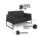 Ver imagem 5 de Sofá Namoradeira com 2 Poltronas Base Industrial Alta Preto Marisa Corino Preto D03 - D\'rossi