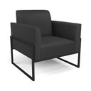 Ver mais imagens de Sofá Namoradeira com 2 Poltronas Base Industrial Alta Preto Marisa Corino Preto D03 - D\'rossi