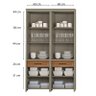 Cristaleira com 4 Portas e 1 Gaveta 66cm 100% MDF Texas-Nesher - Fendi / Freijo - 3