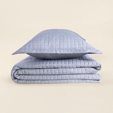 Kit Colcha Casal Mesh Cinza - A\casa