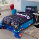 Ver imagem 3 de Kit Edredom Plush Fofinho Infantil Dupla Face Dream 2 Peças Solteiro Video Game
